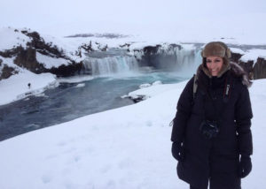 Simona Massa standing in a field of ice