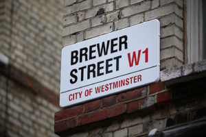 Brewer Street road sign