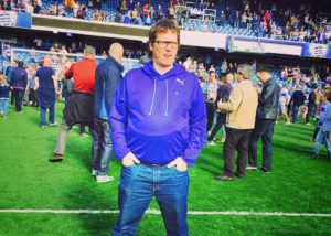 Treve Rioley at the football