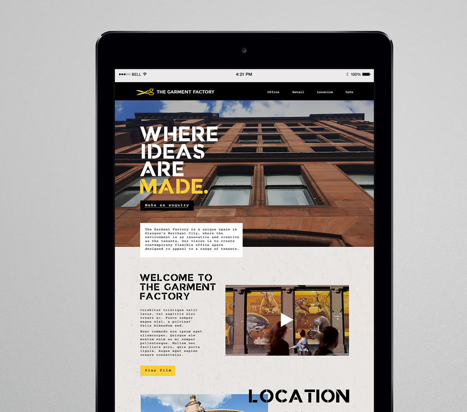 The Garment Factory Website design