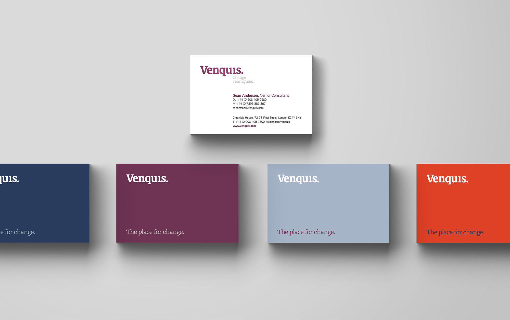 Graphic design for Venquis business cards