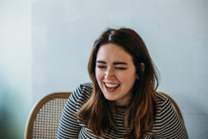 Laura Whitehouse finding the funny side at TurnbullRipley Creative Agency